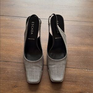 Size 8 38 Escada wool fabric gray Pumps